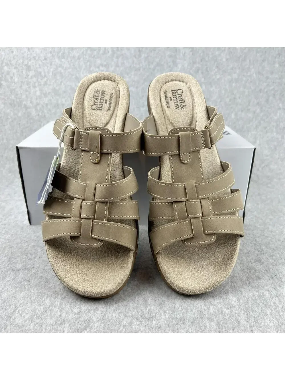 Croft & Barrow Womens Slip On Sandals 8.5 Ortholite Comfort Casual Walking *